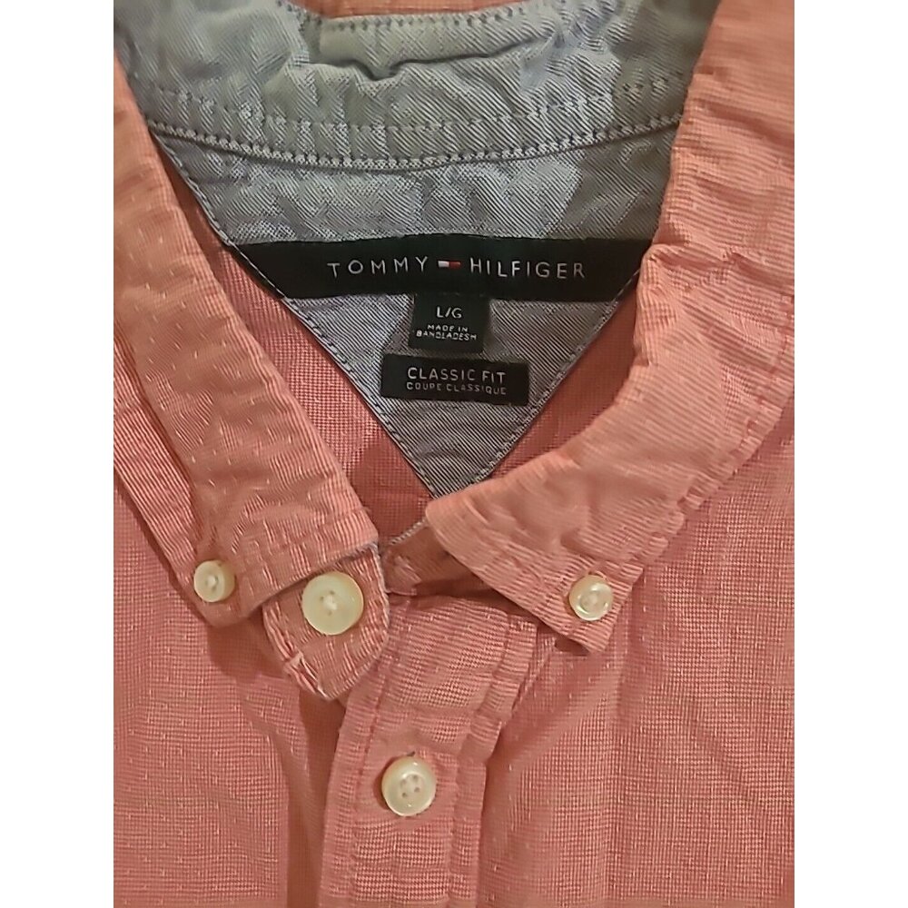 Tommy Hilfiger Men's Large Casual Button Down Shirt Short‎ Sleeve - Picture 2 of 3